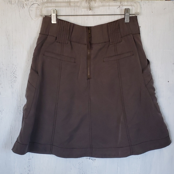 HD Paris anthropologie brown line A mini skirt 6 - Picture 4 of 7